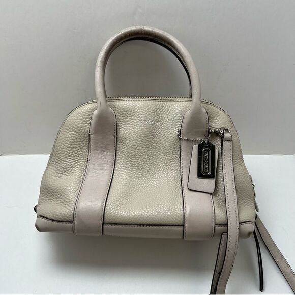 Coach Bleecker Leather Handbag Crossbody Ivory Adjustable Strap 30143 - Picture 1 of 13